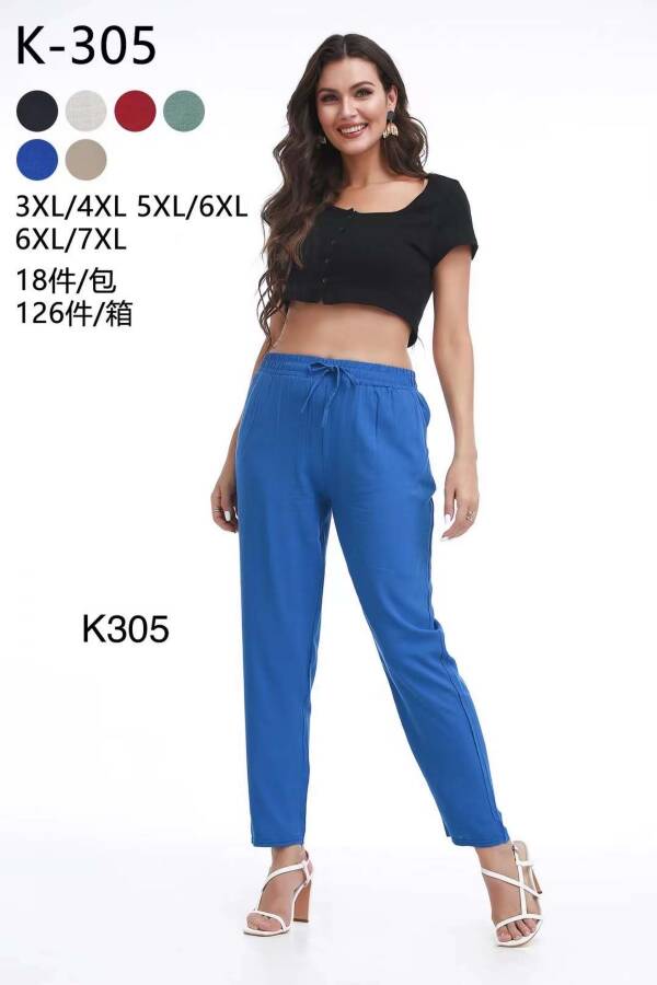 Spodnie damskie  Roz 3XL-7XL, Mix kolor Paczka 18 szt